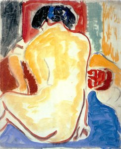 Gul naken fra baksiden av Ernst Ludwig Kirchner